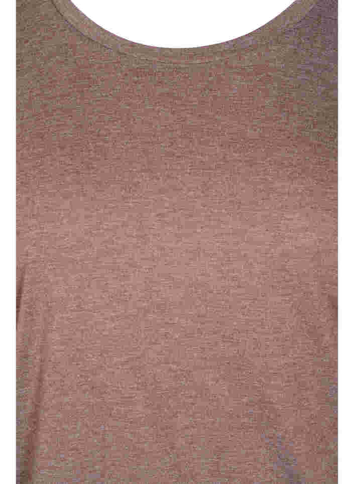 Einfarbige Bluse mit 3/4-Ärmel, Chestnut Mel., Packshot image number 2