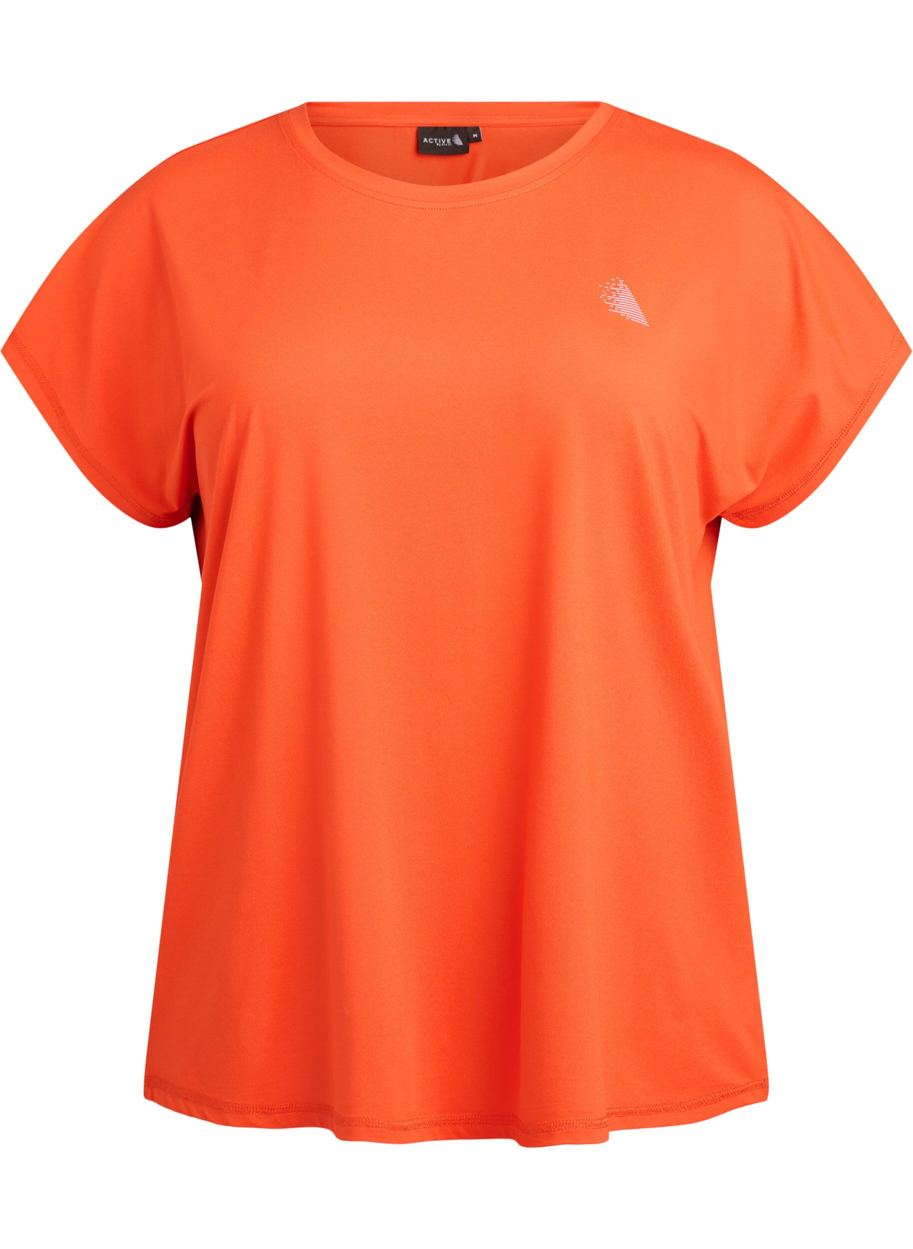 ZizziEinfarbiges Trainings-T-Shirt, Orange, Packshot image number 0