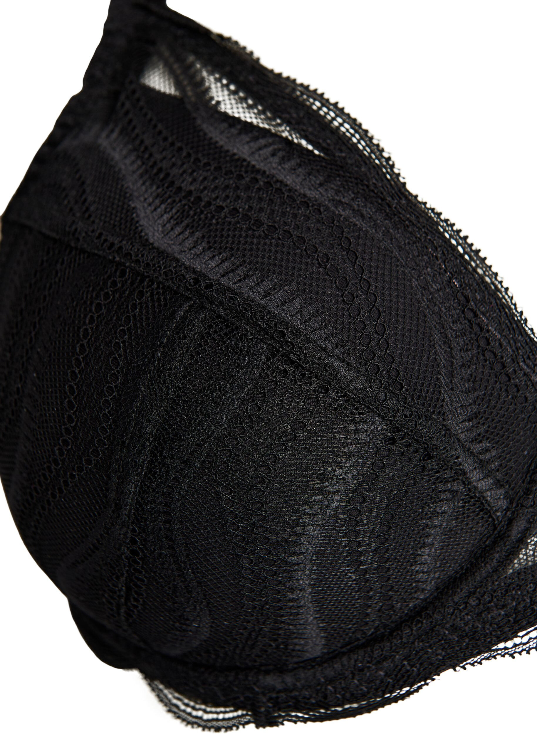 Zizzi Wattierter BH mit Spitze, Schwarz, Packshot image number 2