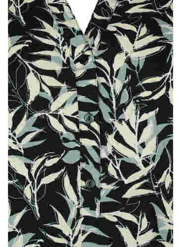 Langarm Bluse mit Print und V-Ausschnitt, Leaf AOP, Packshot image number 2