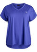 Kurzarm Trainingsshirt mit V-Ausschnitt, Lila, Packshot image number 0