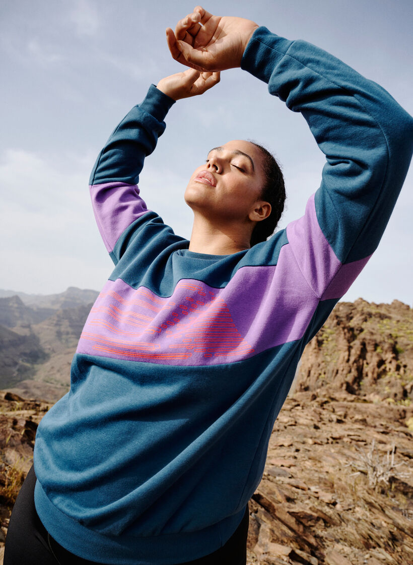 Sweatshirt mit sportlichem Druck, Blue Wing Teal Comb, Image image number 0