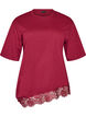 T-Shirt mit asymmetrischem Spitzensaum, Rot, Packshot image number 0