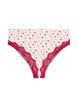 Gebl&uuml;mter Brazilian Slip mit Spitze, Rot, Packshot image number 1