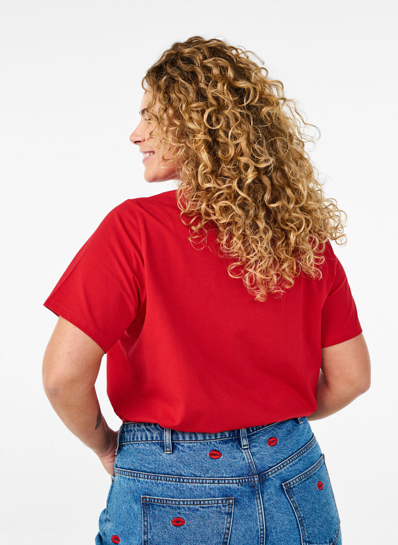 T-Shirt aus Bio-Baumwolle mit Rundhalsausschnitt, Salsa, Model image number 1