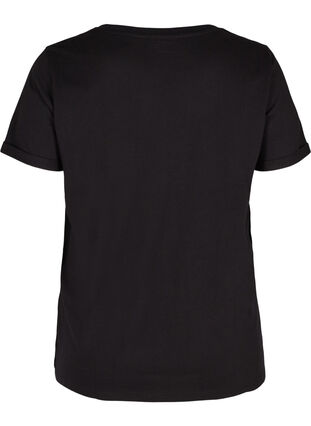 Trainings-T-Shirt aus Baumwolle mit Aufdruck, Black Red Splash, Packshot image number 1
