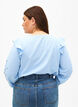 Baumwollbluse mit Stickerei und Rüschen, Blau, Model image number 2