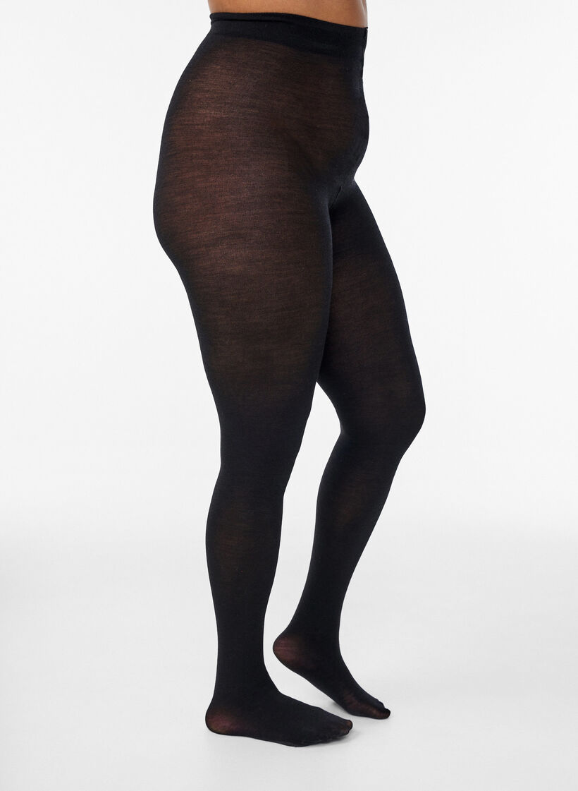 Wollstrumpfhose, Schwarz, Model