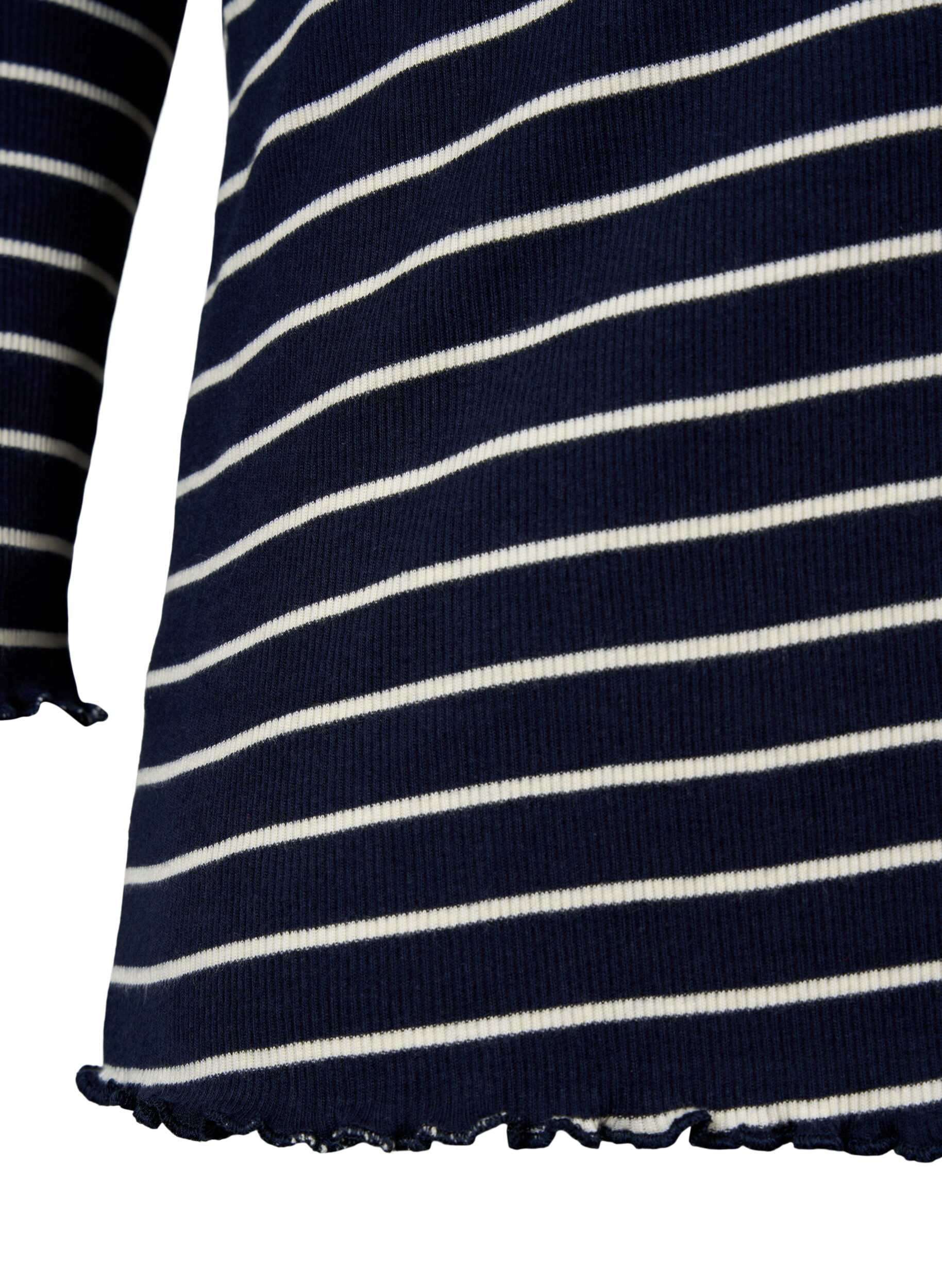 Zizzi Gestreifte Bluse mit Rundhals, Night Sky Stripe, Packshot image number 3