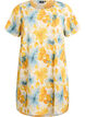 Kurzes Kleid mit gecrinkelter Textur und kurzen &Auml;rmeln, Gelb, Packshot image number 0