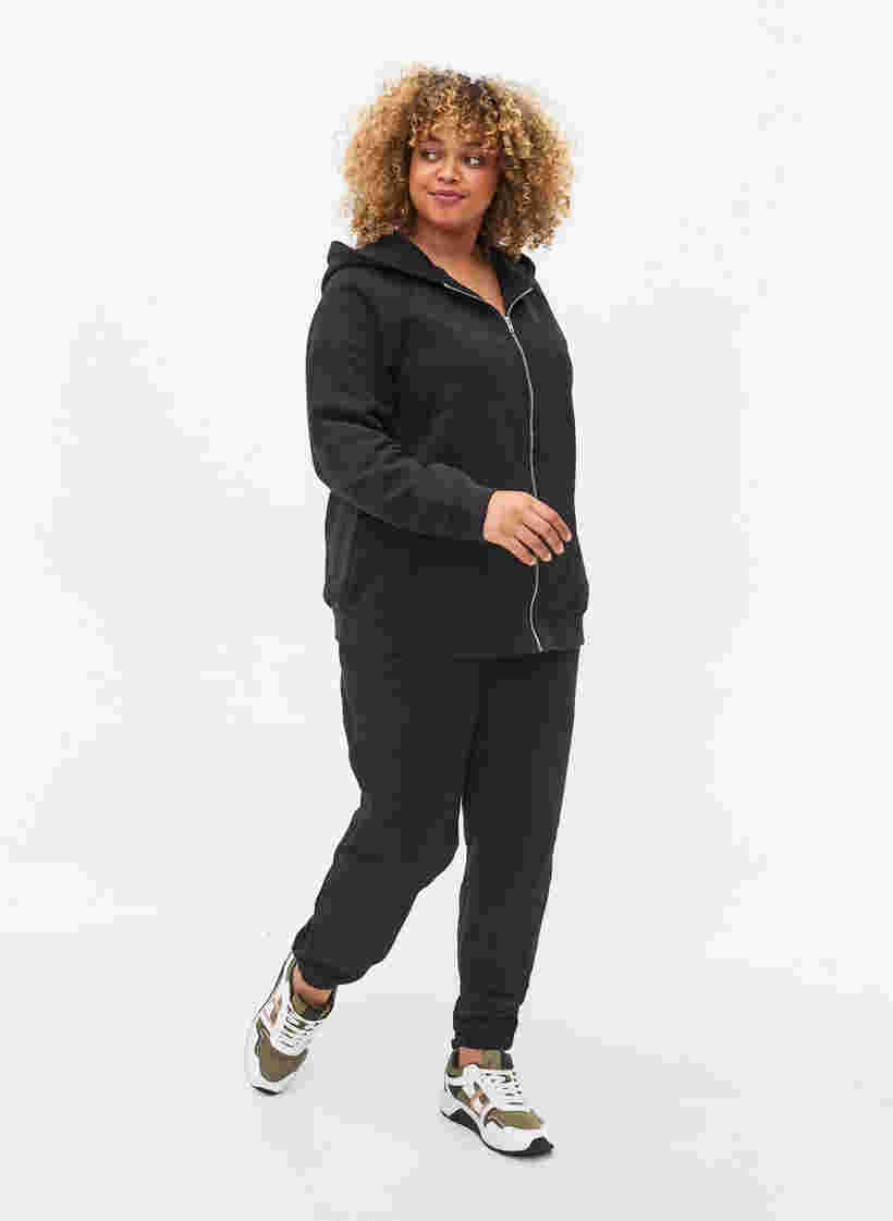 Lockere Baumwollhose mit Taschen, Black, Model image number 0