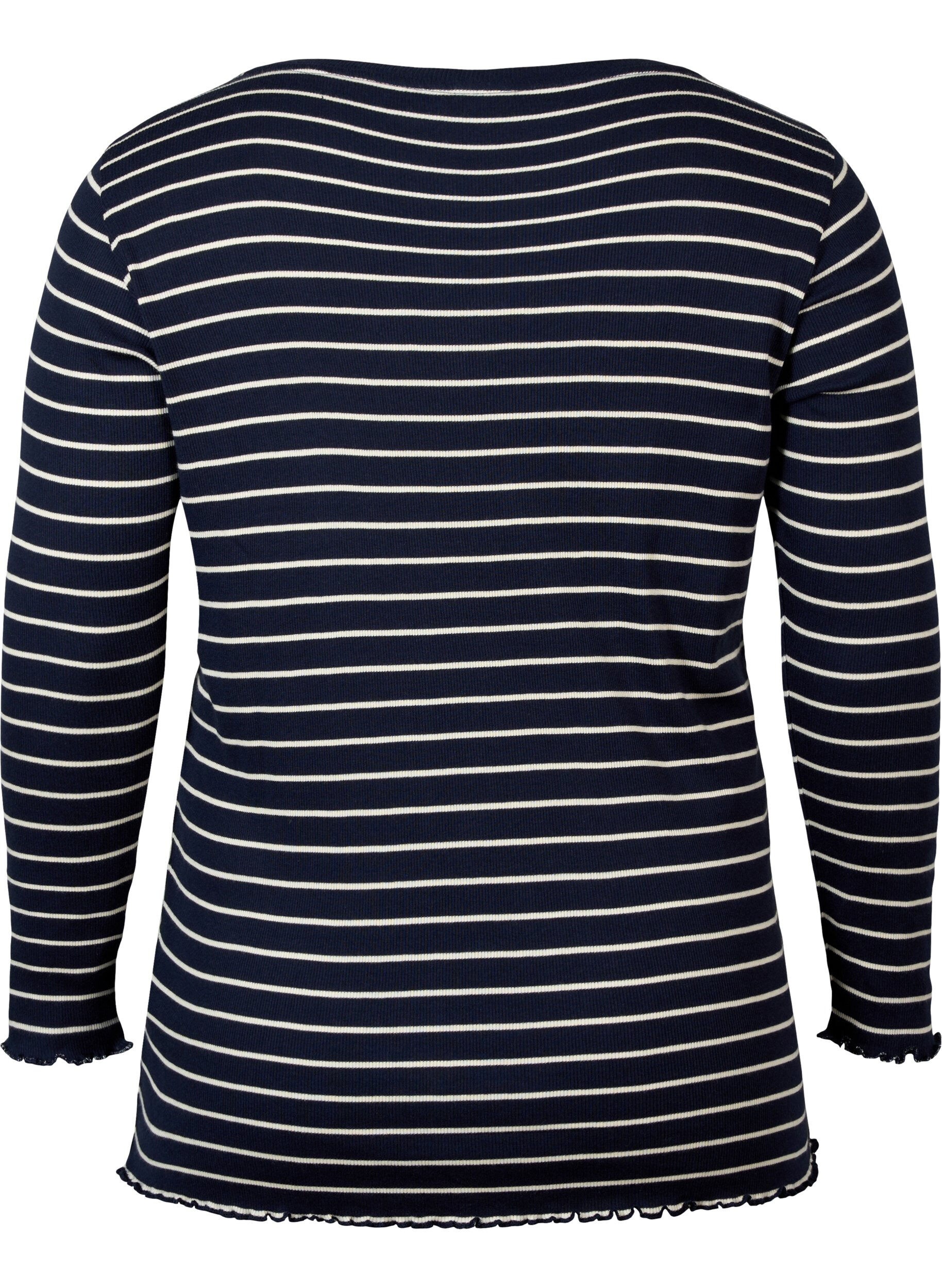 Zizzi Gestreifte Bluse mit Rundhals, Night Sky Stripe, Packshot image number 1