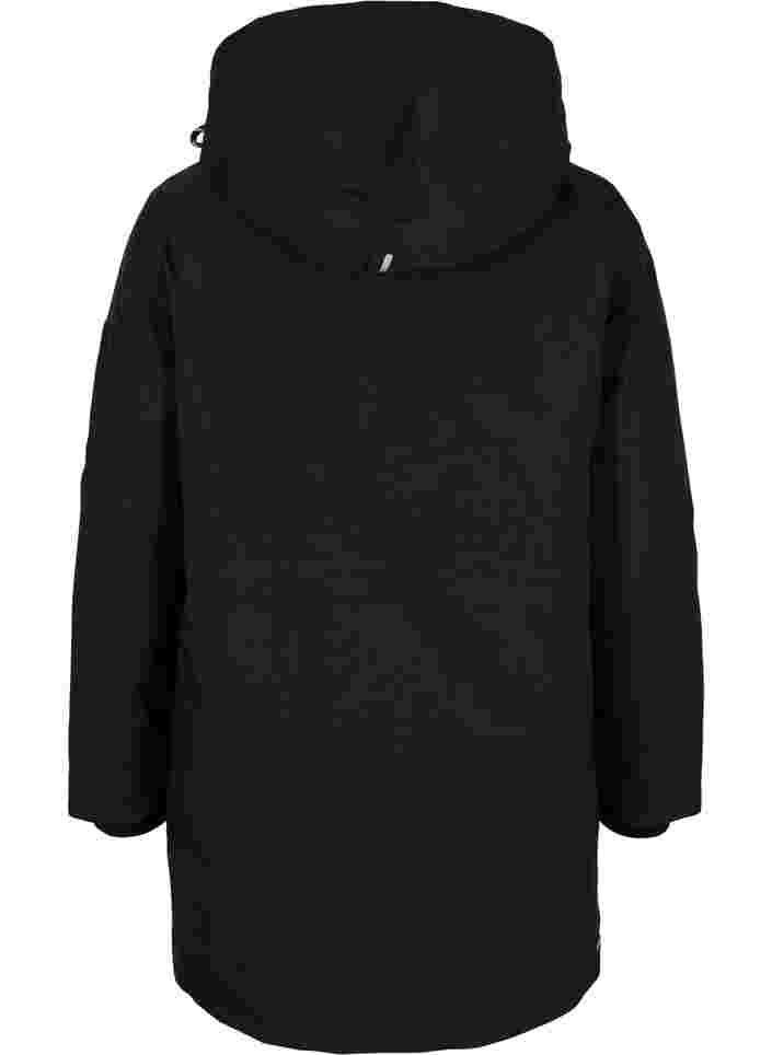 Winterjacke mit abnehmbarer Kapuze und Taschen, Black, Packshot image number 1