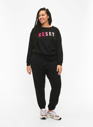 Sweatshirt mit Text, Black W. Reset, Model image number 3