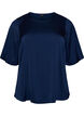 Bluse aus Satin mit ellenbogenlangen &Auml;rmeln, Blau, Packshot image number 0