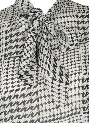Bedruckte Bluse mit Schleifendetail , Black Comb, Packshot image number 2
