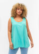 Top mit A-Linie und Rundhalsausschnitt, Turquoise, Model image number 0