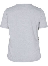 Cropped T-Shirt mit Schnüren, Light Grey Melange, Packshot