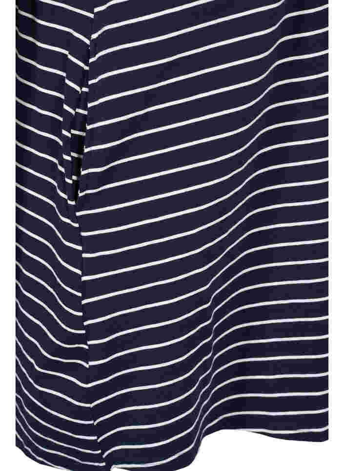 Kurzarm Baumwolltunika mit Streifen, Blue Stripe, Packshot image number 3