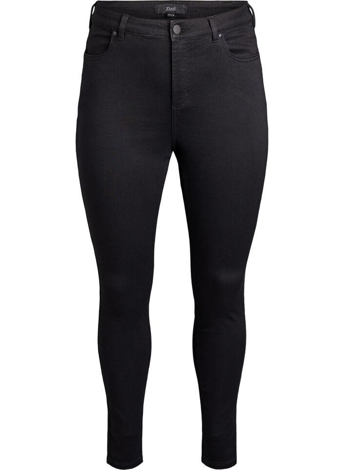 Hoch taillierte super Slim Amy Jeans, Schwarz, Packshot image number 0