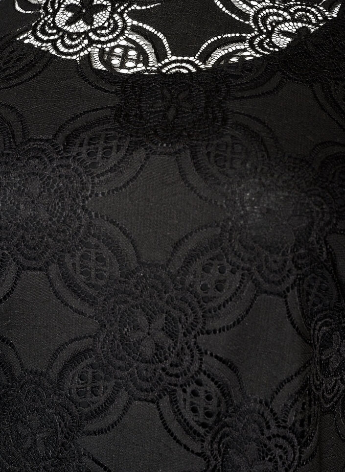 Spitzen-Midikleid mit 1/2-&Auml;rmeln, Schwarz, Packshot image number 2