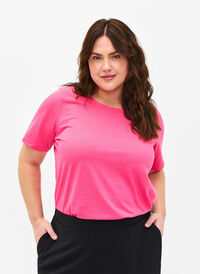 FLASH - T-Shirt mit Rundhalsausschnitt, Hot Pink, Model