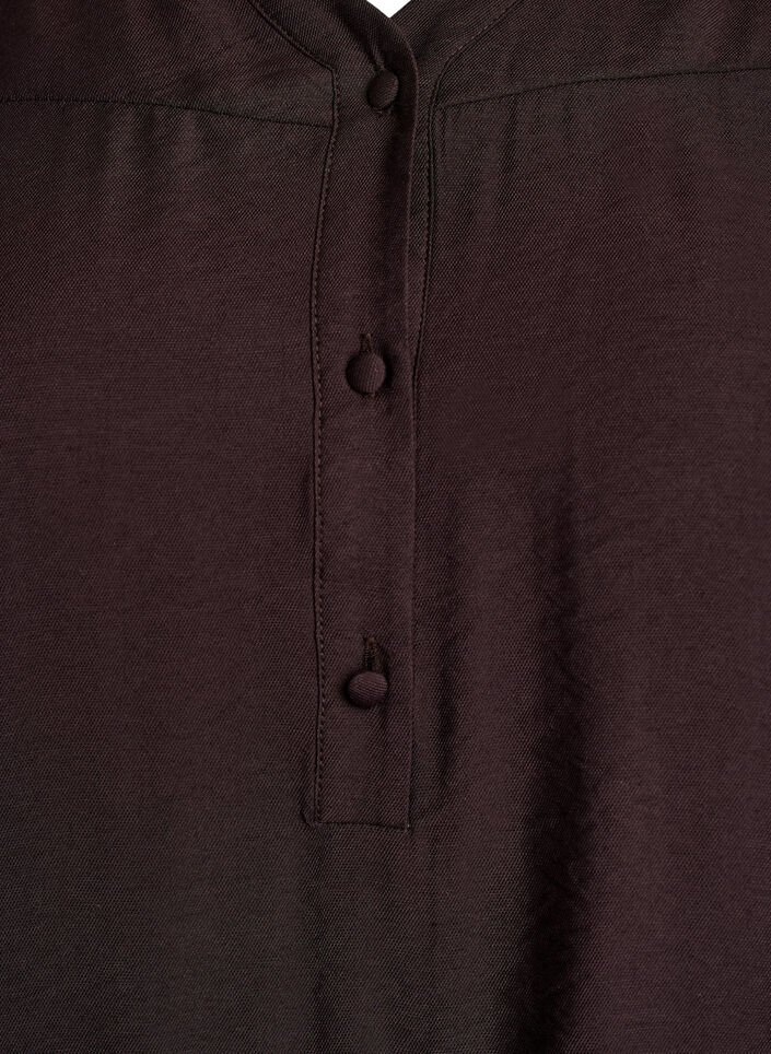 Viskose-Bluse mit Puff&auml;rmeln und gerafften Details, Braun, Packshot image number 2