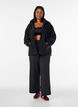 Teddyjacke mit Kapuze und Rei&szlig;verschluss, Schwarz, Model image number 1