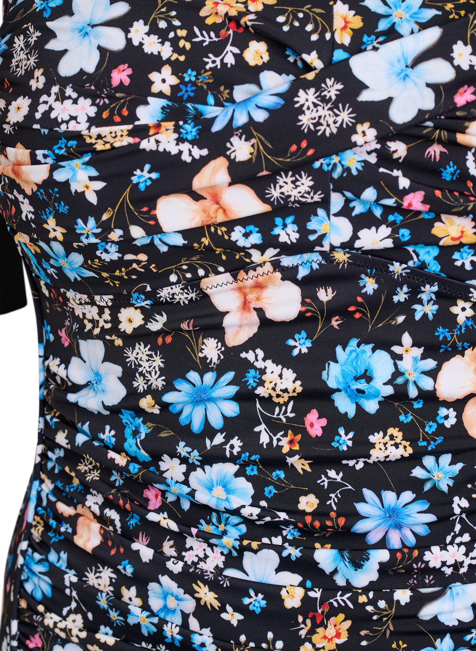 Zizzi Wattierter Badeanzug mit Print, Blau, Packshot image number 2