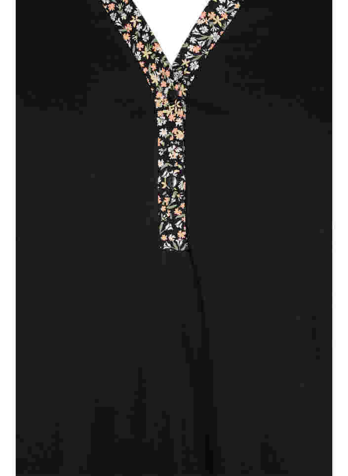 Nachthemd aus Baumwolle mit Printdetails, Black Ditzy Flower, Packshot image number 2