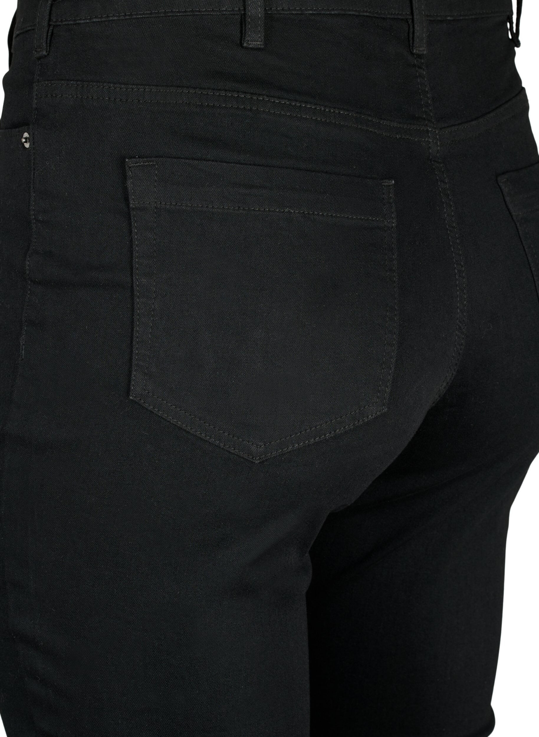 Zizzi Amy Jeans mit hoher Taille und extra schlanker Passform, Schwarz, Packshot image number 3