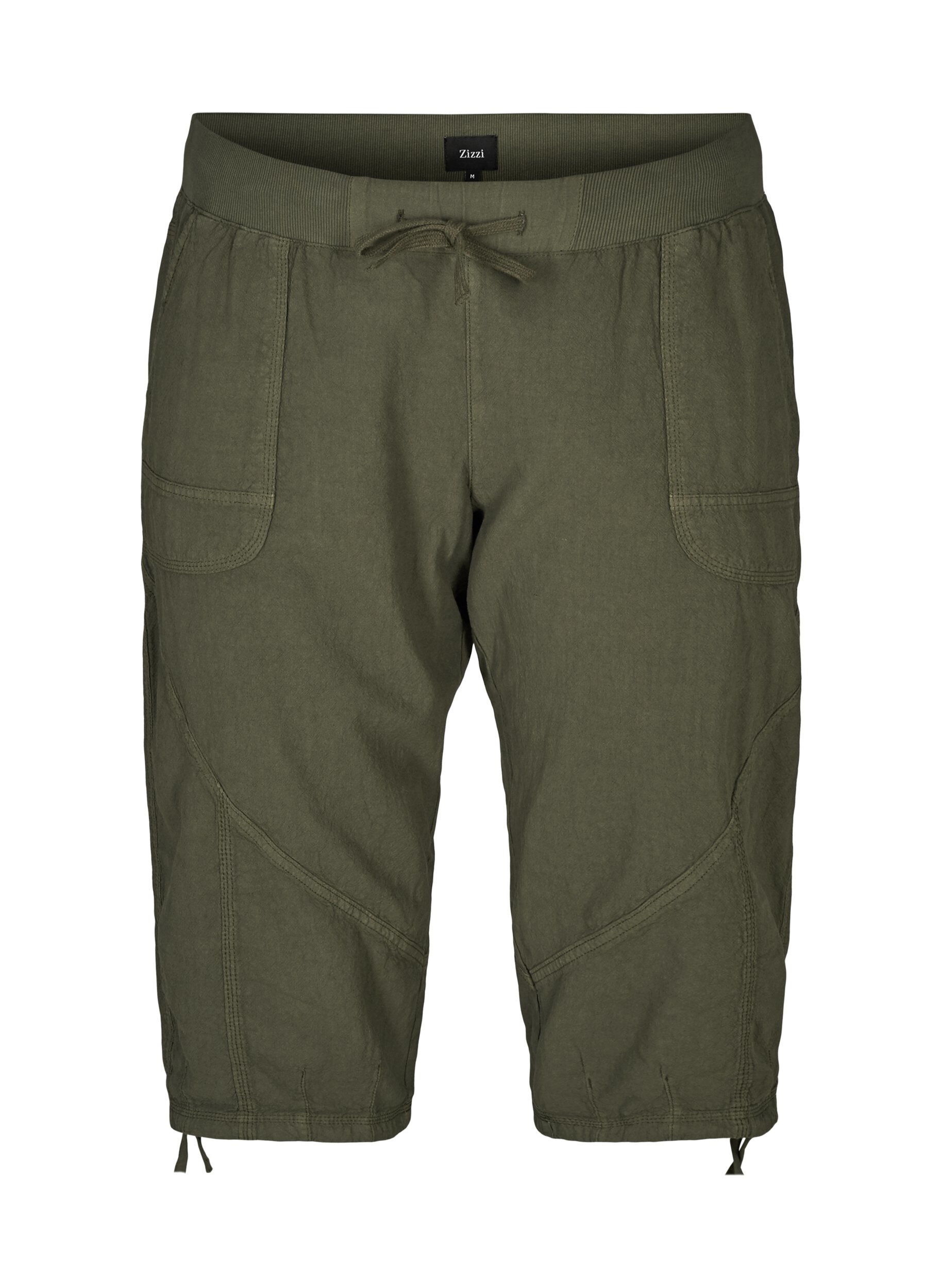 Zizzi Capri-Hose aus Baumwolle, Gr&uuml;n, Packshot image number 0