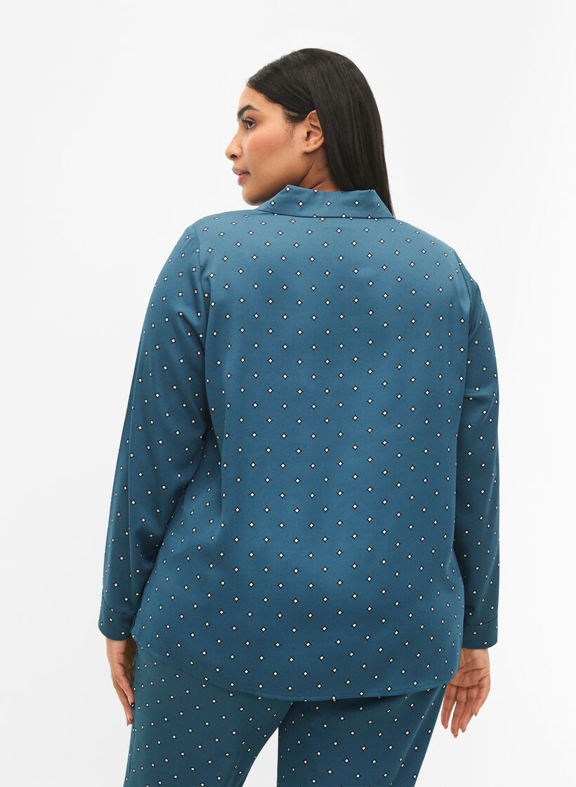 Bedrucktes Nachthemd, Grün, Model image number 1