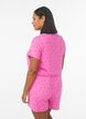 Pyjama-T-Shirt aus Viskose mit Allover-Print, Pink, Model image number 2