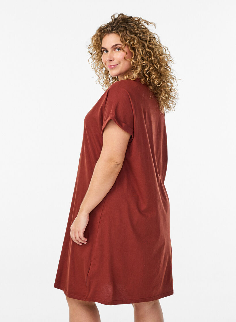 2er-Pack T-Shirt-Kleid mit kurzen &Auml;rmeln, Orange, Model image number 2