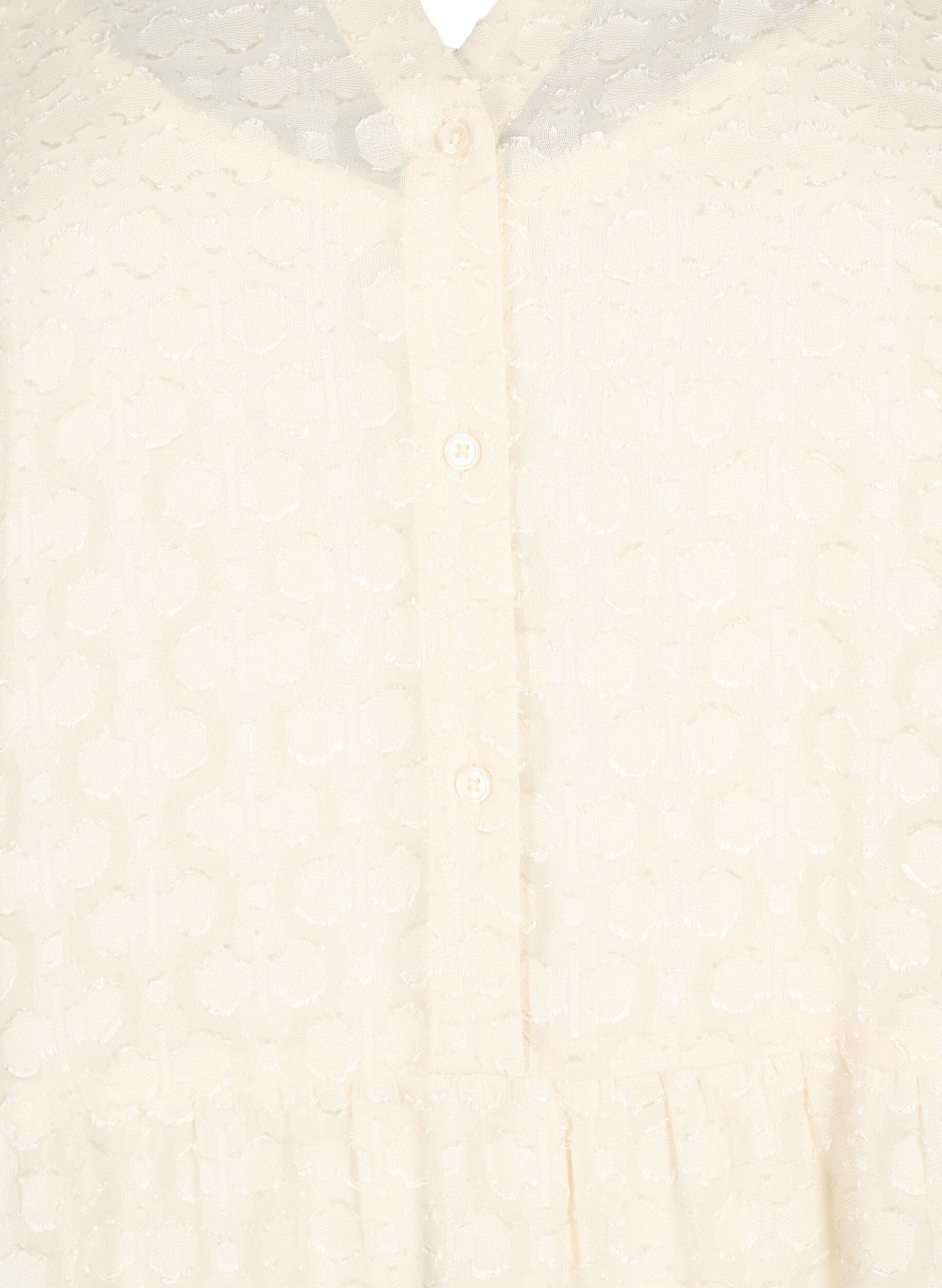 Zizzi Jacquard-Kleid mit R&uuml;schenkragen, Birch, Packshot image number 2