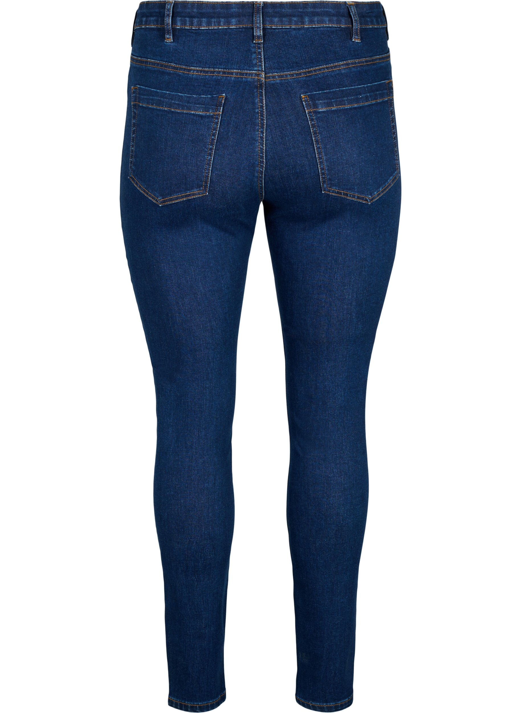 Zizzi Amy Jeans mit hoher Taille und extra schlanker Passform, Blau, Packshot image number 1