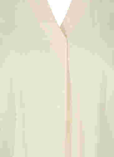 Kurzarm Baumwollbluse mit V-Ausschnitt und Kragen, Mother Of Pearl, Packshot image number 2