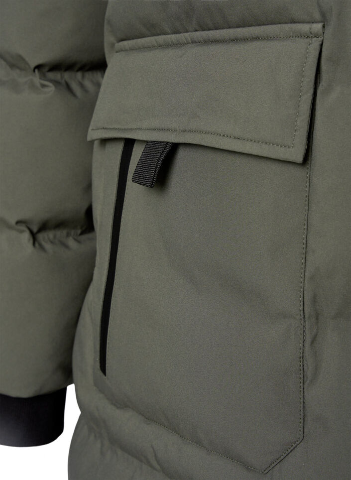 Puffermantel mit Kapuze und Taschen, Gr&uuml;n, Packshot image number 3