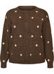 Strickjacke mit Punktmuster, Braun, Packshot image number 0