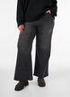 Jeans in weiter Passform mit vertikalen Denimdetails, Grau, Model image number 3