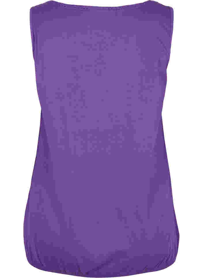Baumwolltop mit Rundhalsausschnitt und Spitzensaum, Ultra Violet, Packshot image number 1