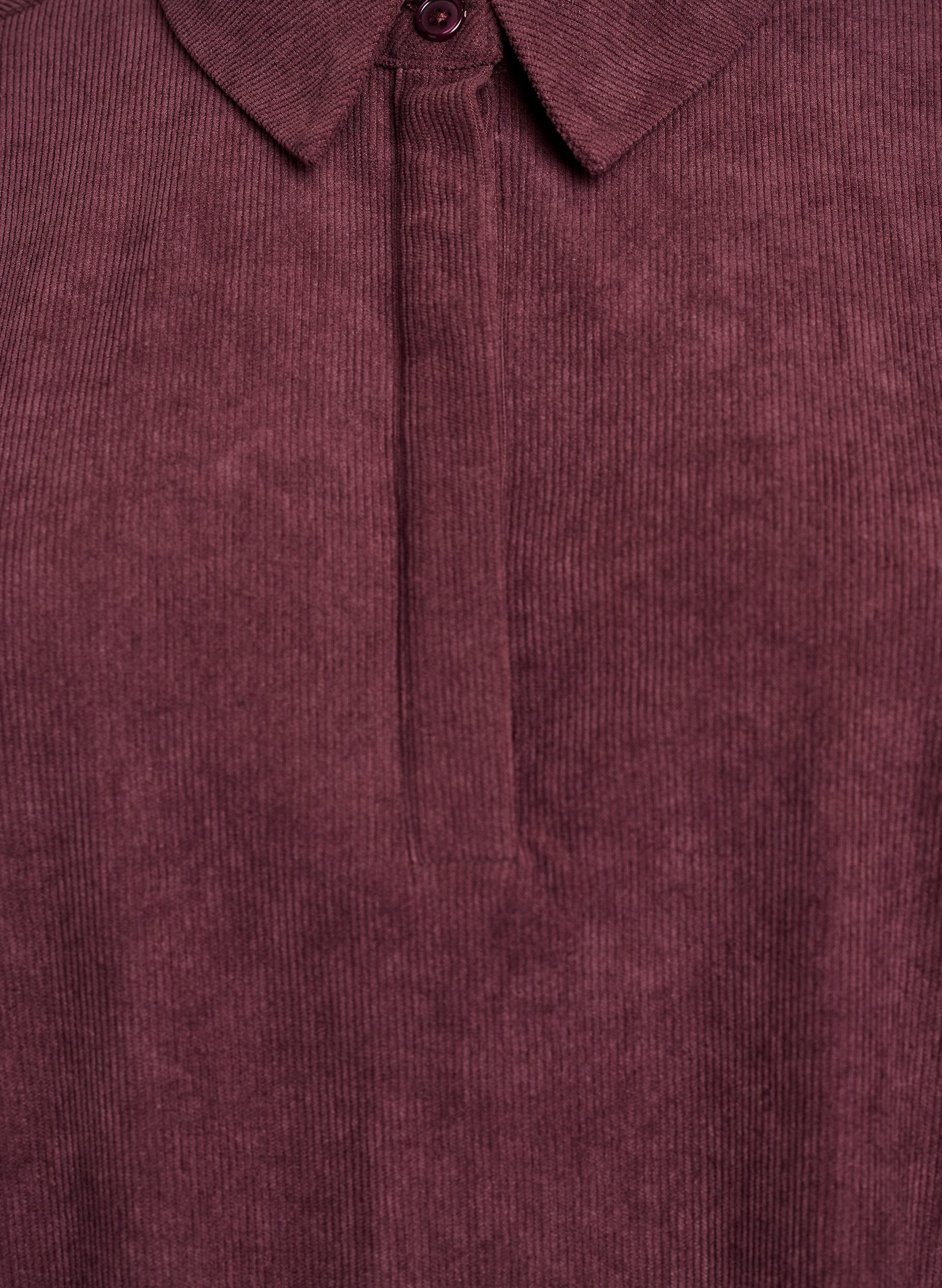 Zizzi Lang&auml;rmlige Bluse aus Cord, Dunkles Bordeaux, Packshot image number 2