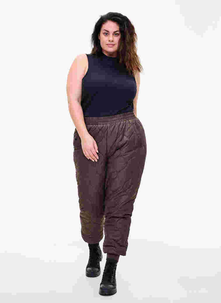 Gesteppte Thermohose, Black Coffee, Model image number 2