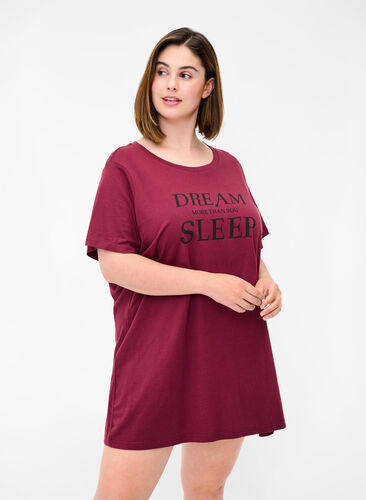 Oversize Nachtshirt aus Bio-Baumwolle, Tawny Port, Model image number 0