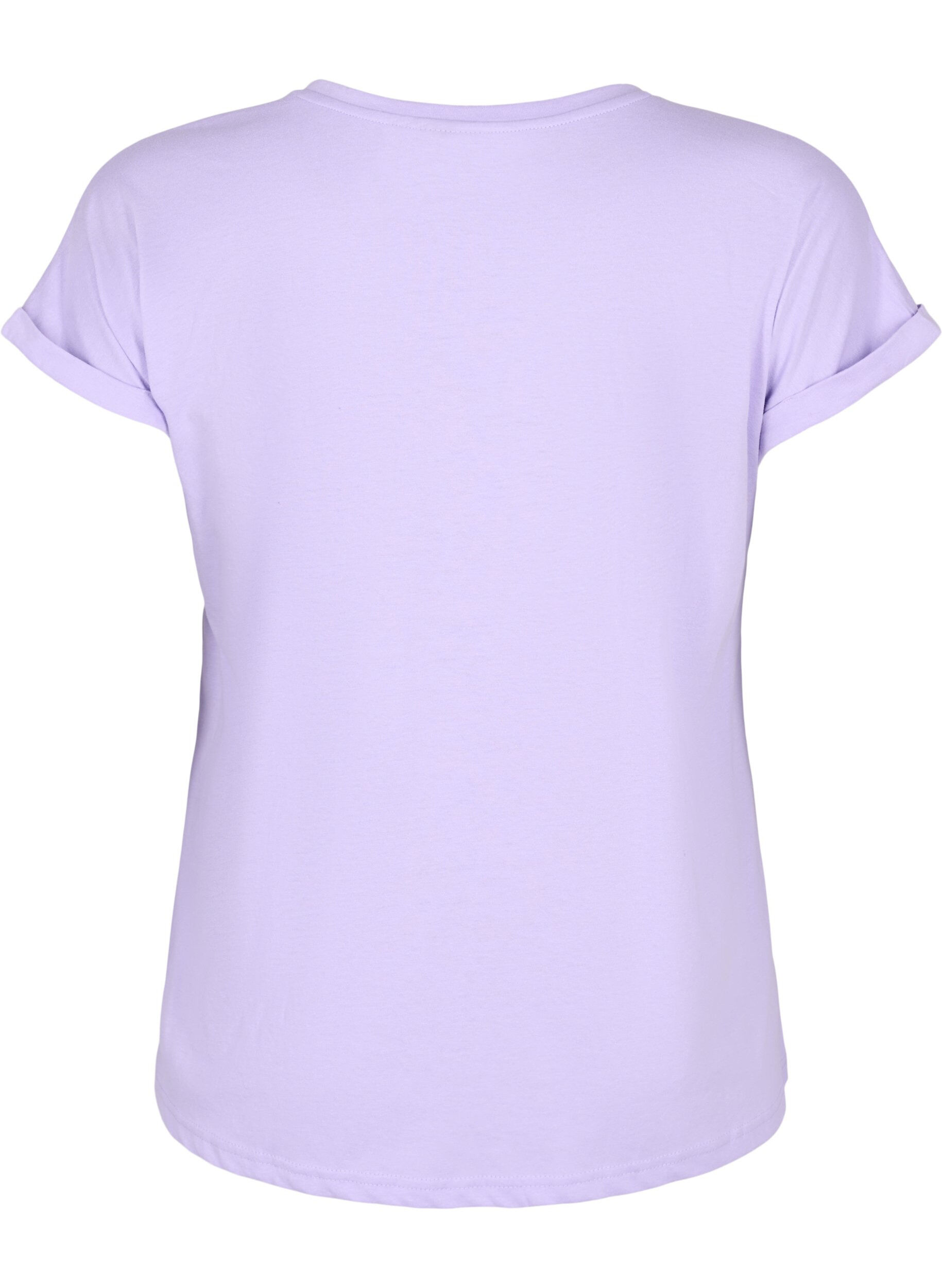 ZizziKurz&auml;rmeliges T-Shirt aus einer Baumwollmischung, Lila, Packshot image number 1