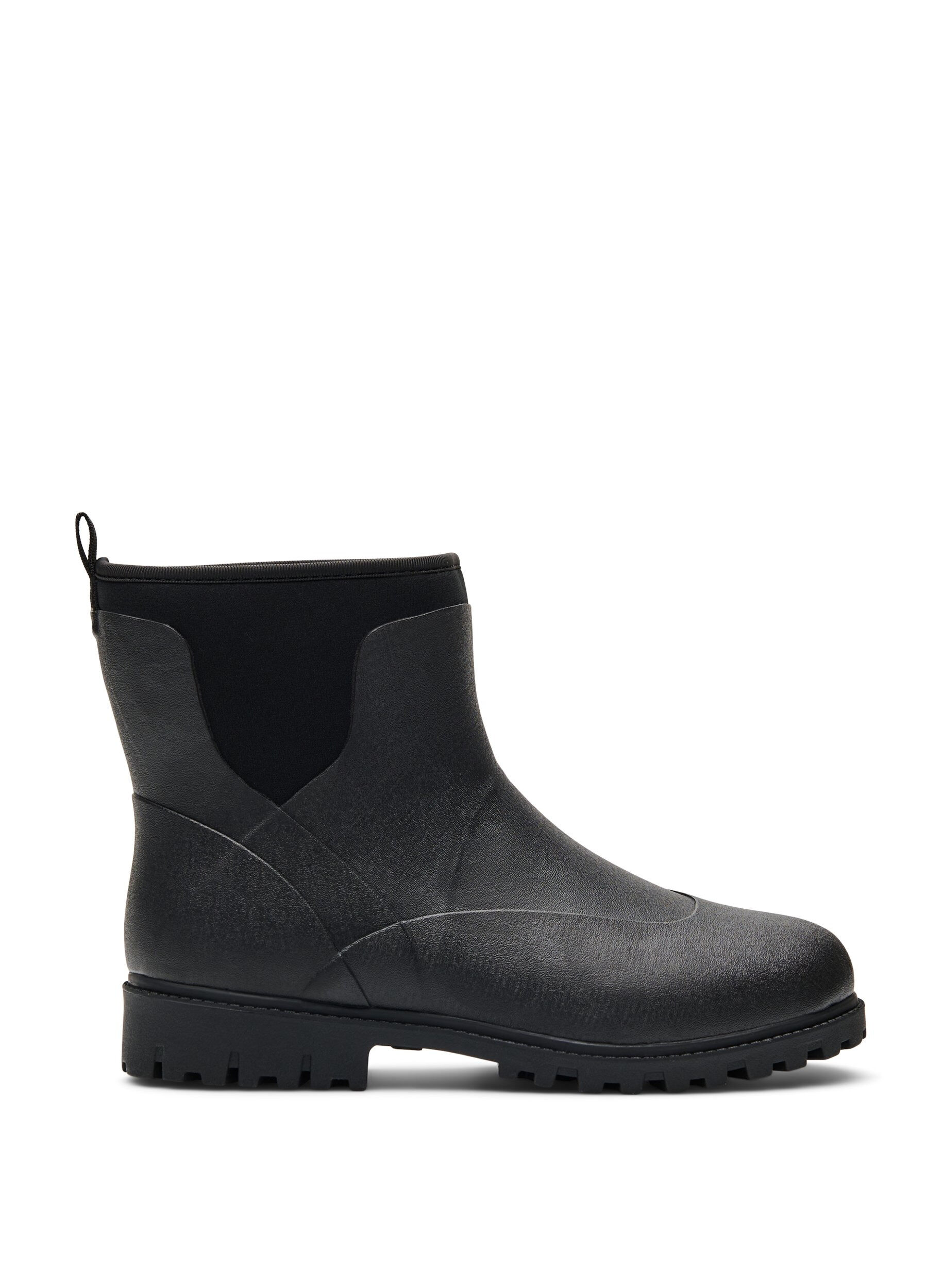 Zizzi Kurze Stiefel mit weitem Schaft aus elastischem Neopren, Black, Packshot image number 0