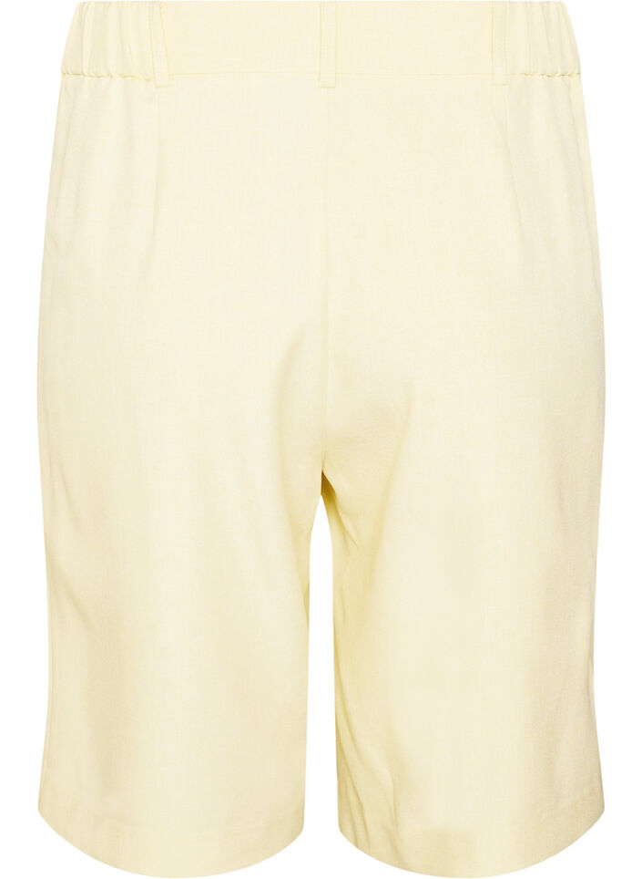 Lockere Bermudashorts mit hoher Taille, Gelb, Packshot image number 1