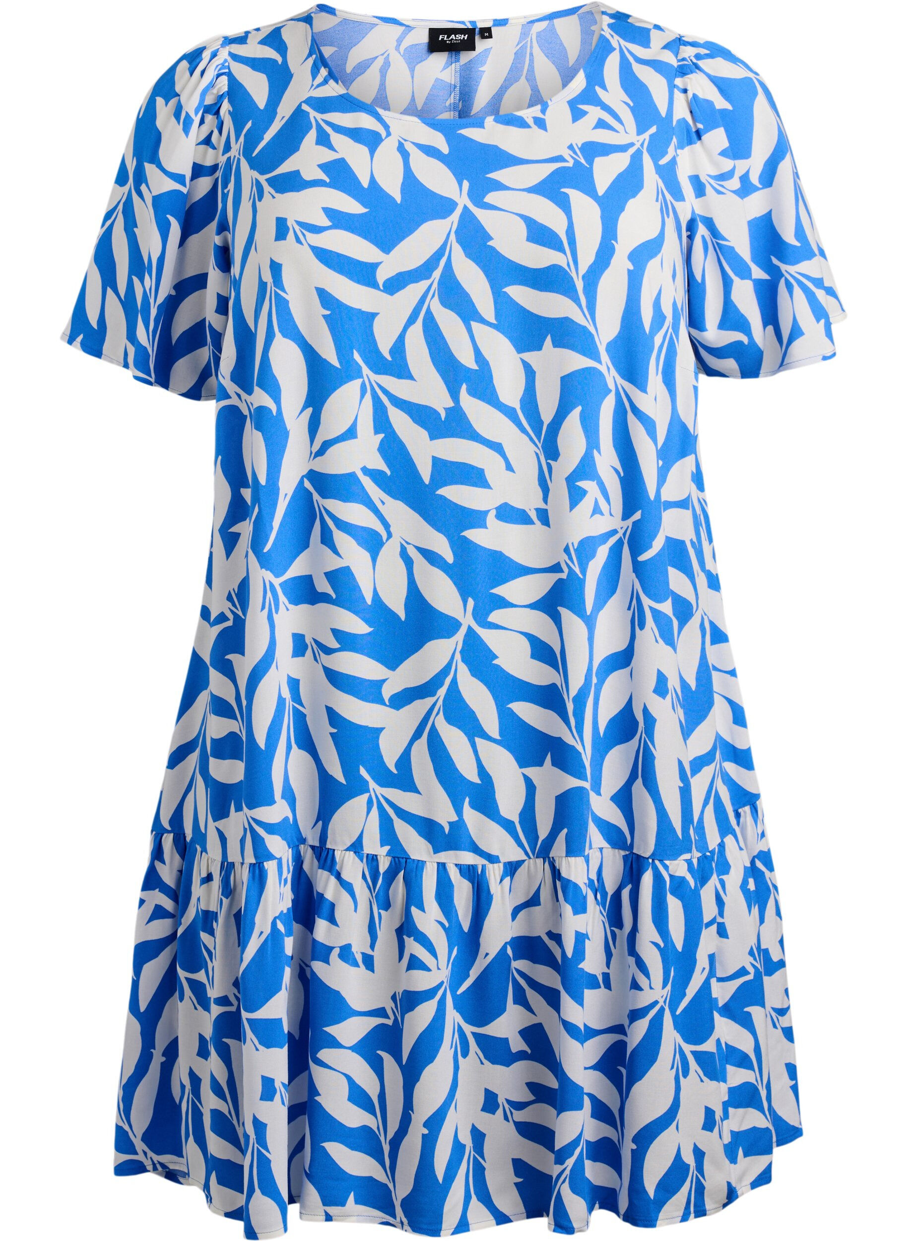 Zizzi FLASH &ndash; Kleid aus Viskose mit Schnittlinie, Blau, Packshot image number 0