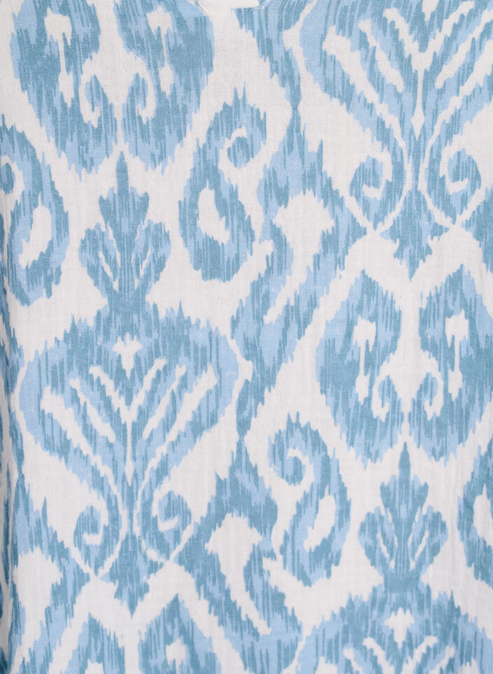 Kurzes A-Linien-Kleid aus Baumwollmusselin, Vanille, Packshot image number 3